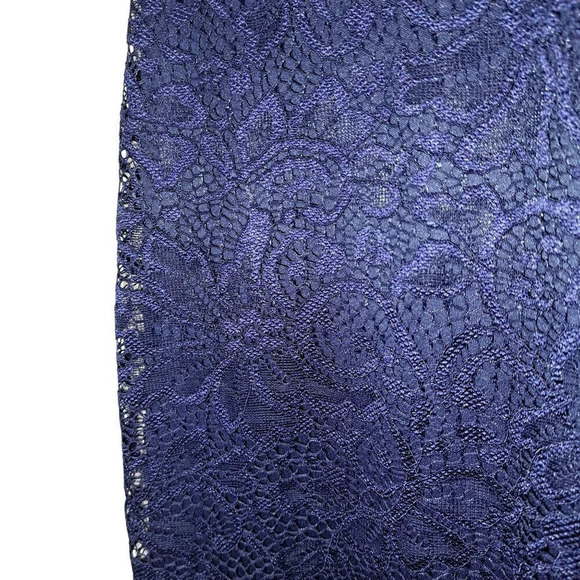 Express Design Studio Dark Navy Blue Trim Lace Dress - Womens Size 2 - Picture 11 of 16